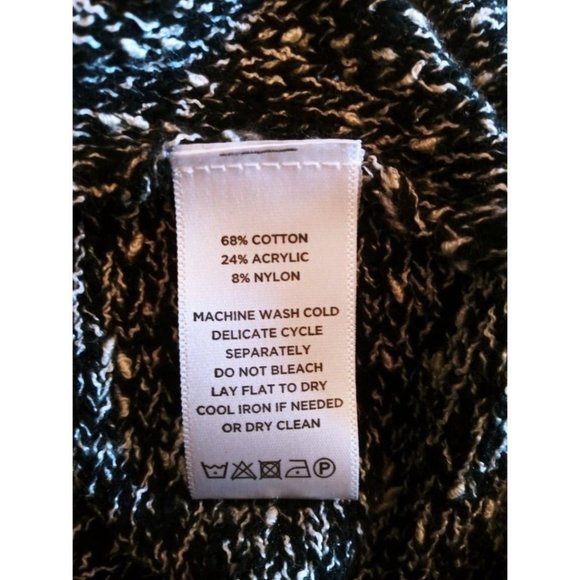 LILLA‎ P Black White Heathered Asymmetrical Knit Sweater SIZE M - Picture 14 of 14